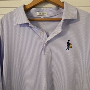 Peter Millar Men's Polo XXL / 2XL, Purple and Blue Stripe, Excellent Condition